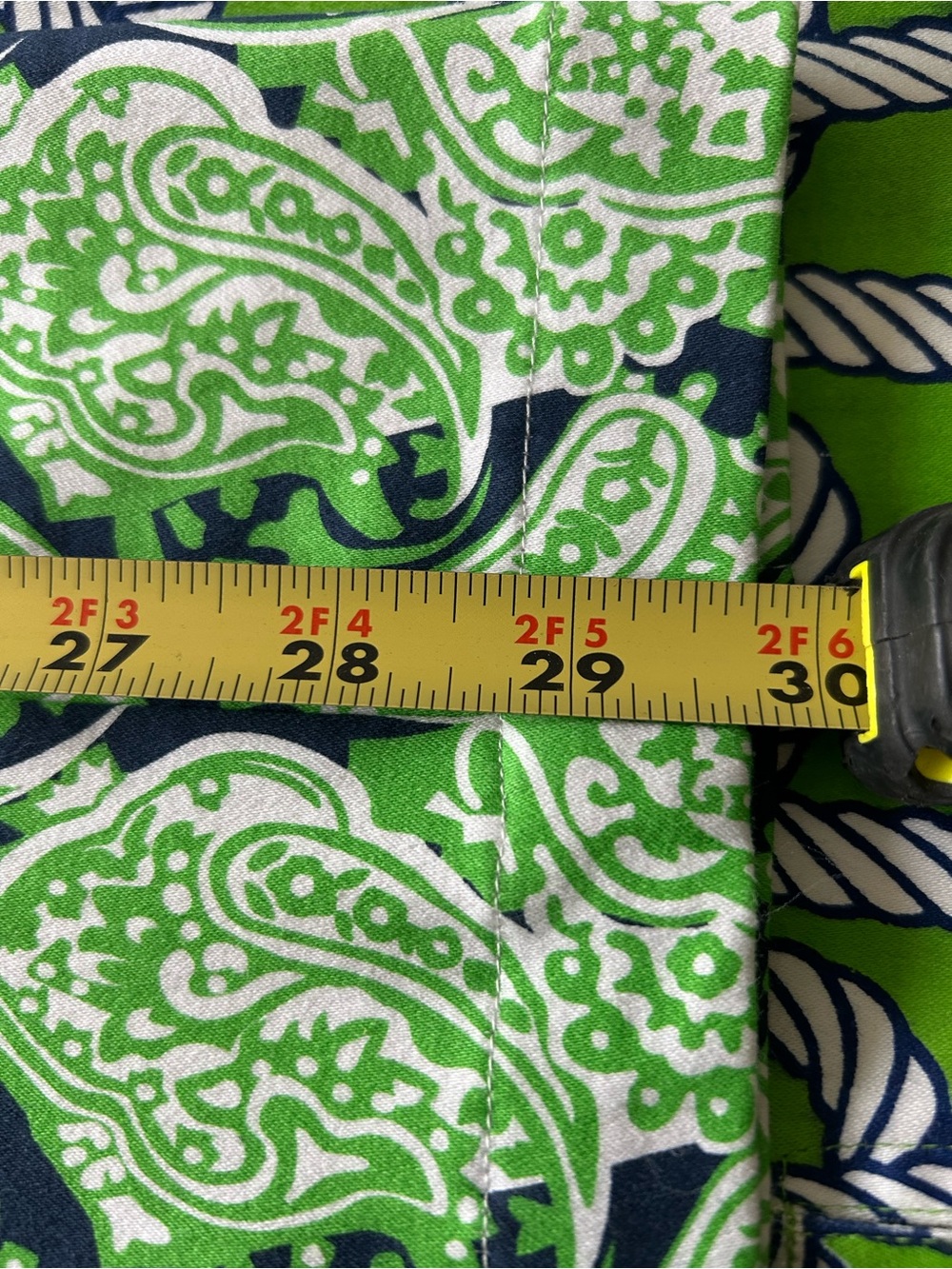 Gretchen Scott Designs Navy and Lime Green Paisley Pant - Picture 6 of 10
